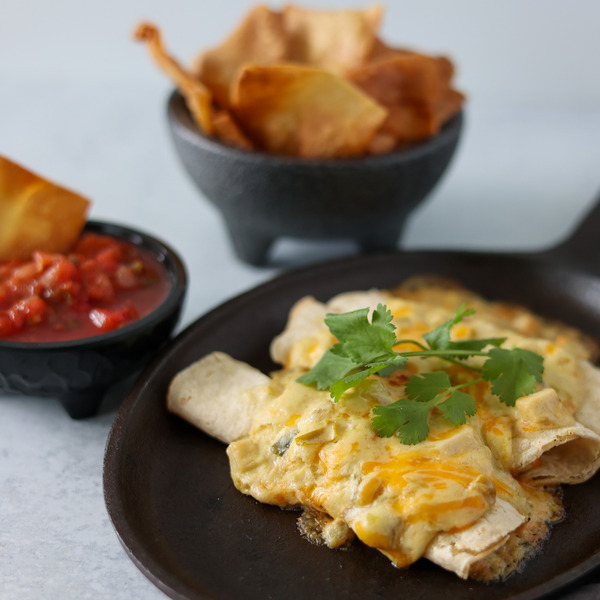 Green Chile Chicken & Cheese Enchiladas