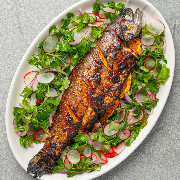 Whole Roasted Latin Chili Trout with Salad