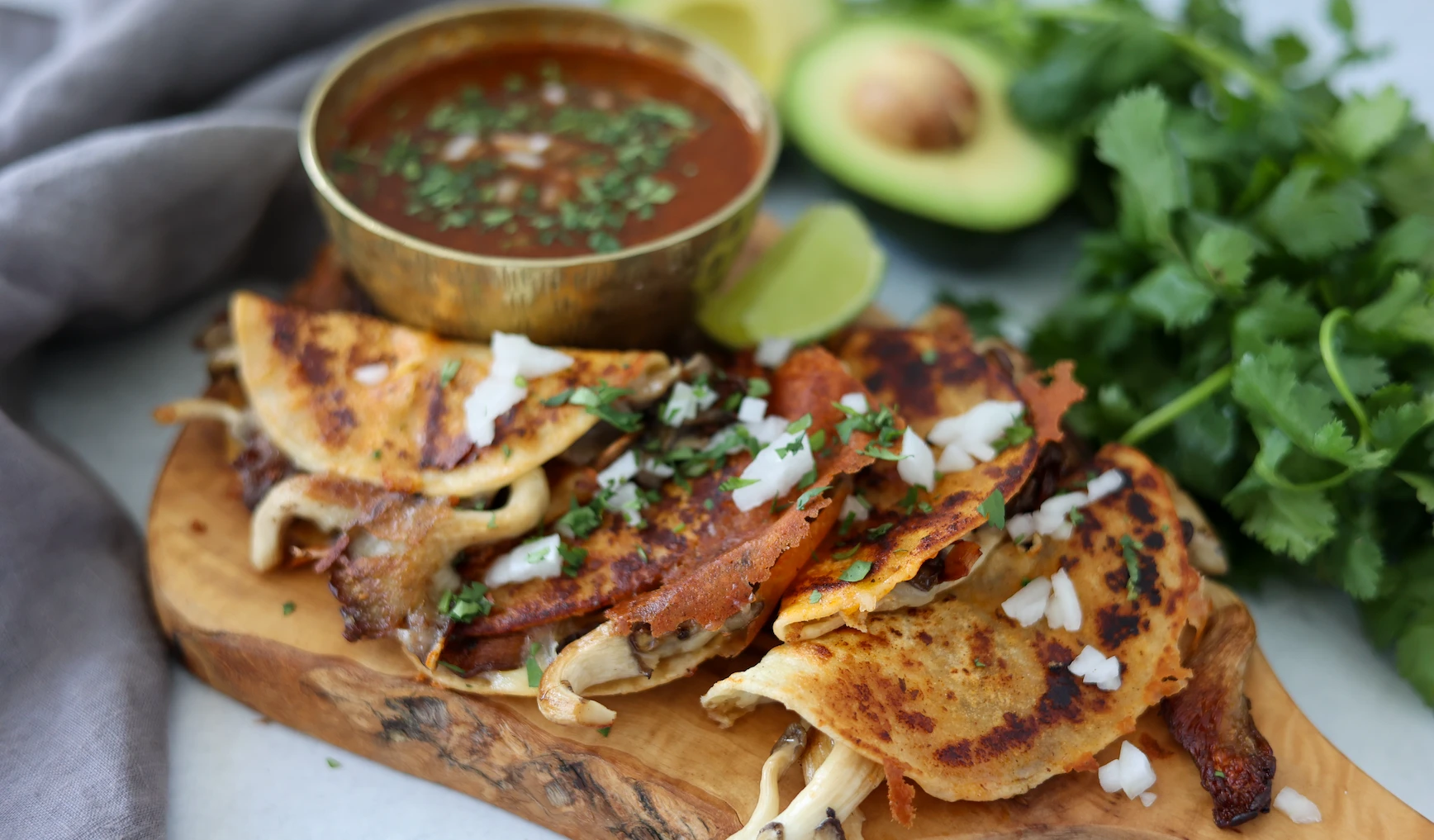 Custom Culinary Roasted Mushroom Birria Tacos